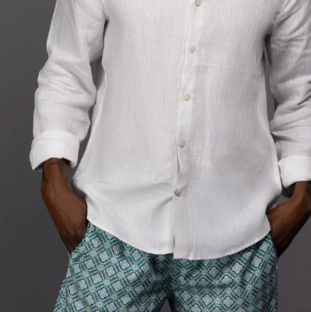 NWT IKE BEHAR Men's Spa Green Patterned Swim Shorts And Shirt Sizes XL & XXL - Picture 4 of 7